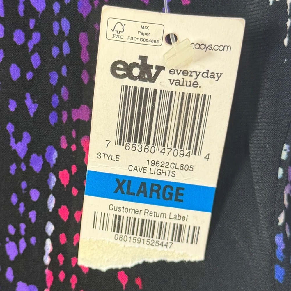 Style & Co‎ Womens XL Black Multi Abstract Sleeveless Ruched Top New - Picture 4 of 7